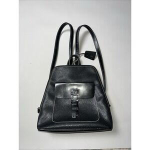 Vintage Charles Hubert Black Leather Backpack Purse Bag